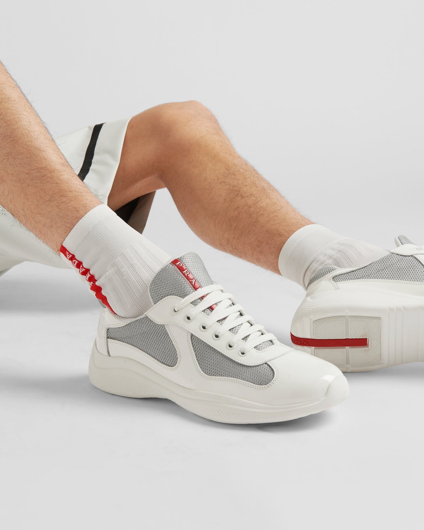 Prada America's Cup Soft rubber and bike fabric sneakers