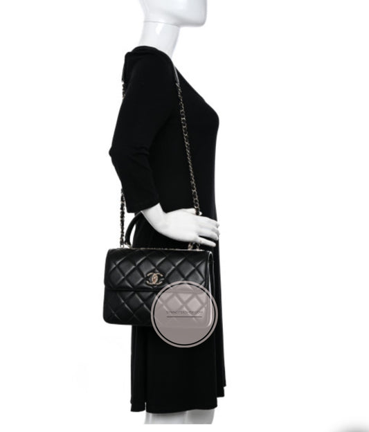 Chanel Black Quilted Lambskin Small Trendy CC Dual Handle Flap Bag