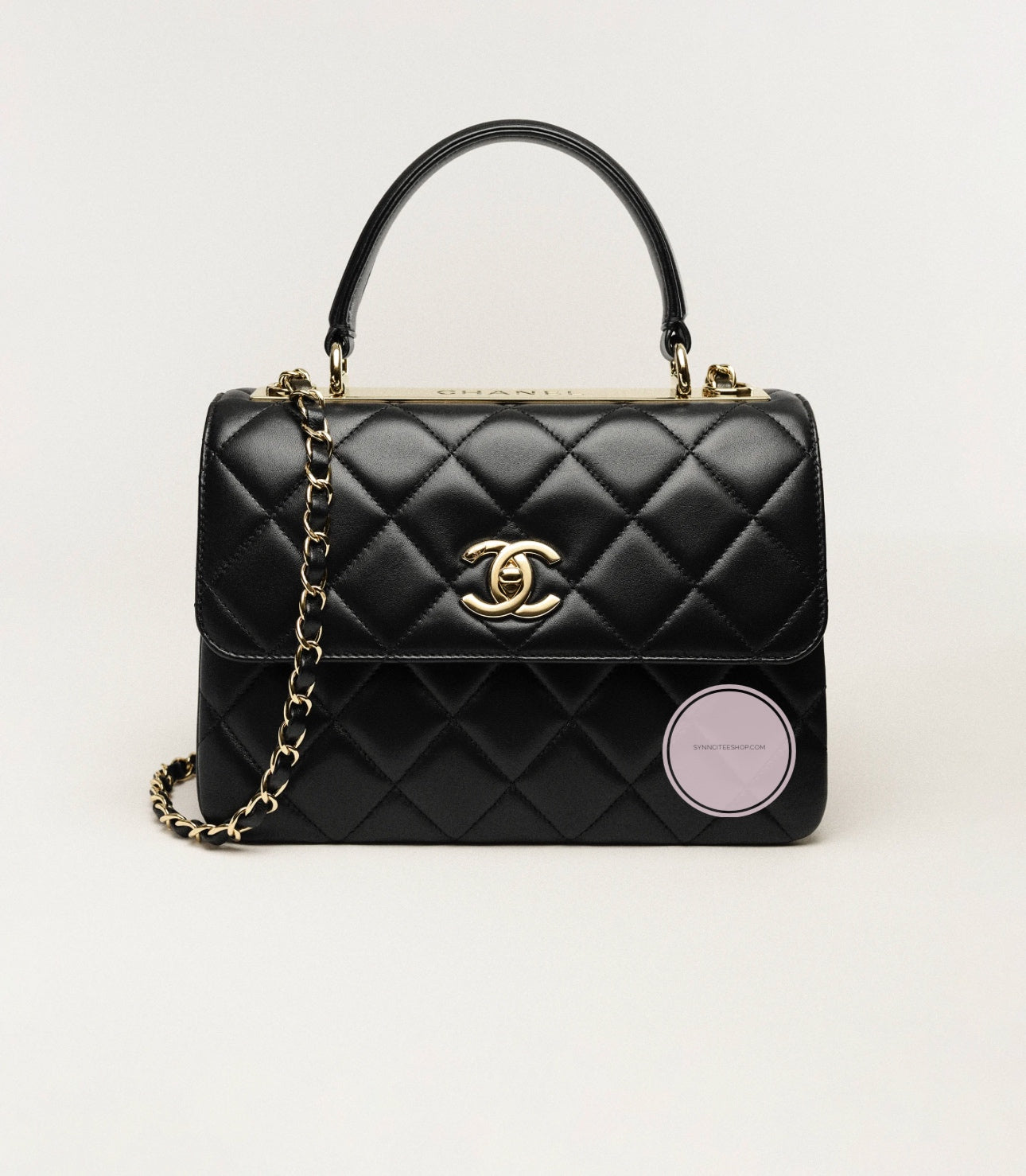 Chanel Black Quilted Lambskin Small Trendy CC Dual Handle Flap Bag