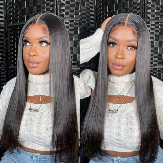 5x5 Bone Straight Lace Front Wig 30“